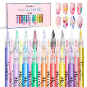 MelodySusie Nail Art Pens set with 24 colors for versatile at-home designs