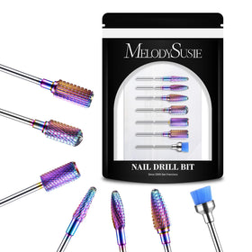 MelodySusie 7-piece nail drill bits set for professional use and quick acrylic removal