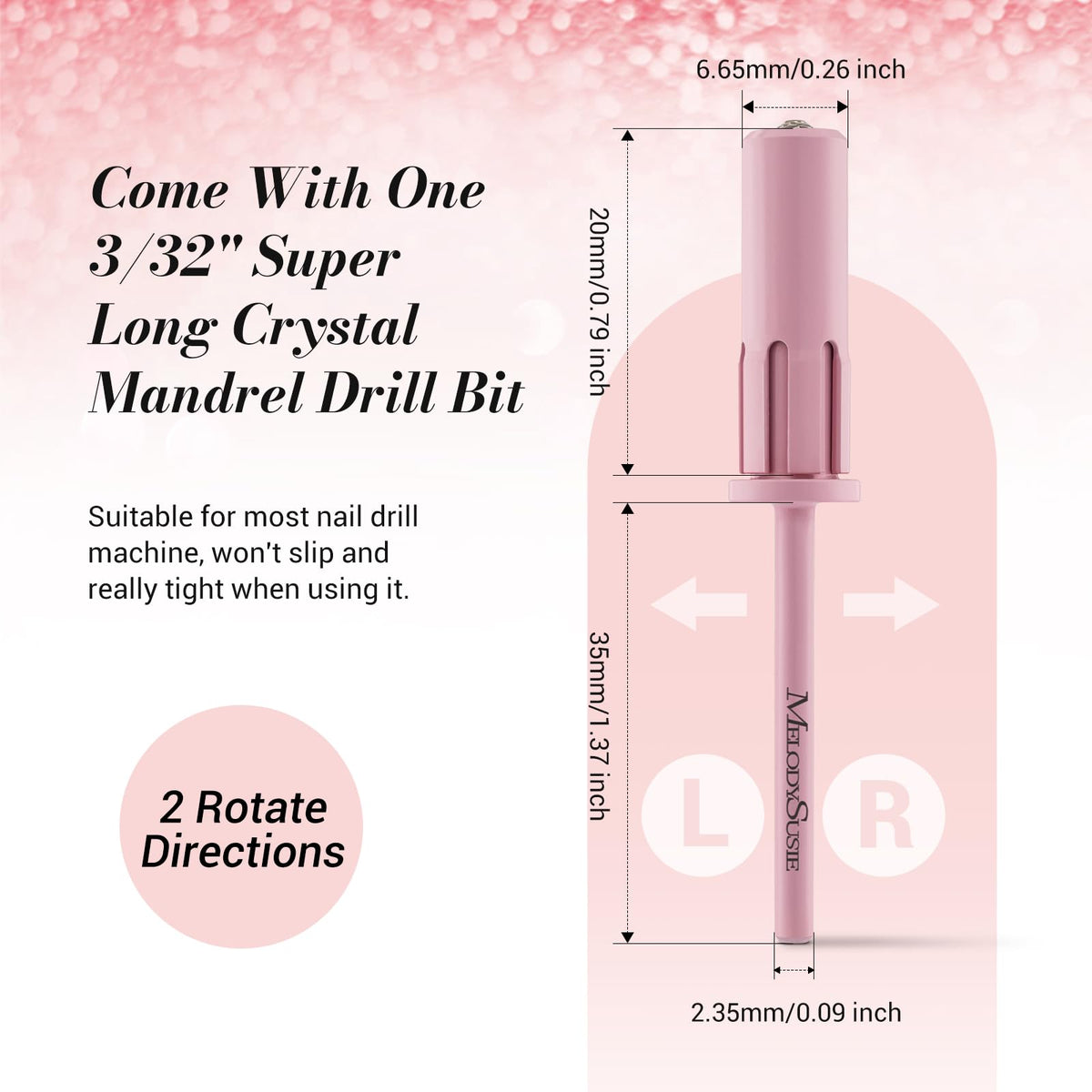 MelodySusie nail drill compatibility with common 3/32 inch mandrels