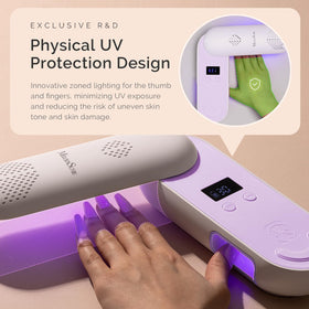 MelodySusie P-PLUS20F rechargeable UV nail lamp for quick gel curing and mobility.