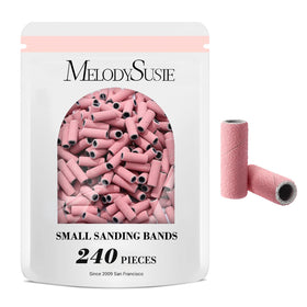 MelodySusie pink small sanding bands for precise nail shaping in manicures