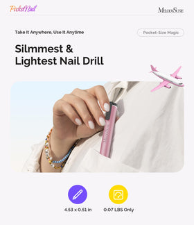 PocketNail PC100G connected to USB power for portable nail care.