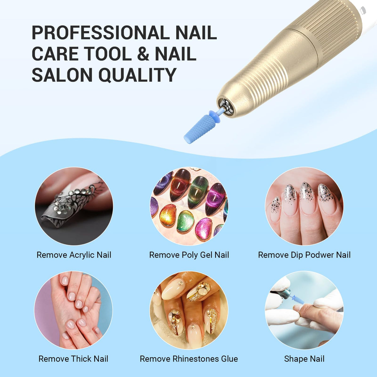 MelodySusie professional nail technician setup with bits ready