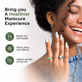 MelodySusie salon-at-home manicure setup highlighting professional results at home.