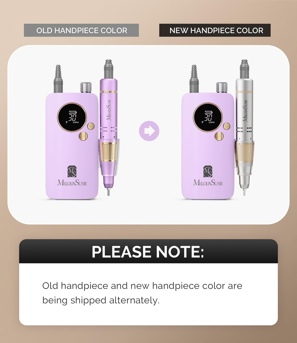 MelodySusie SC320F milk pink clip-on nail drill for on-the-go manicures