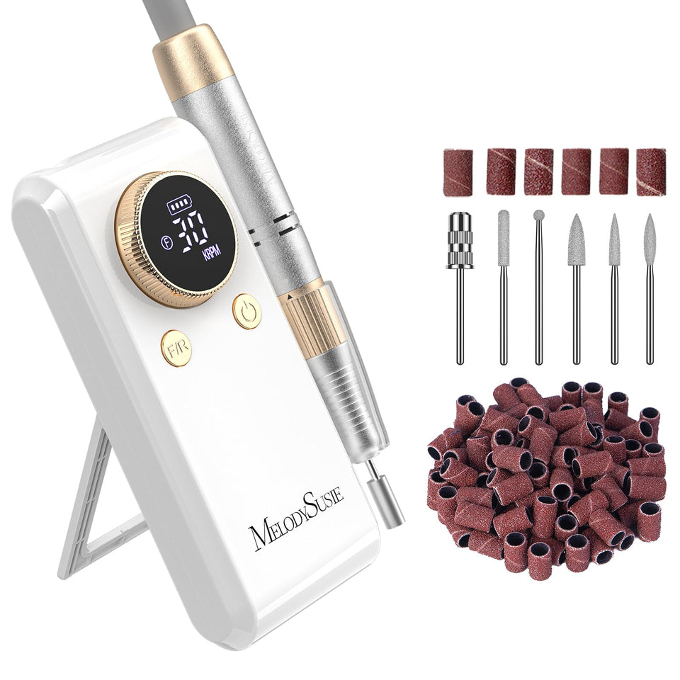 MelodySusie SC330G clip-on nail drill in rose gold for at-home manicure convenience.