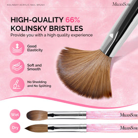 MelodySusie silver ferrule nail brush prevents bristle shedding for long-lasting performance.