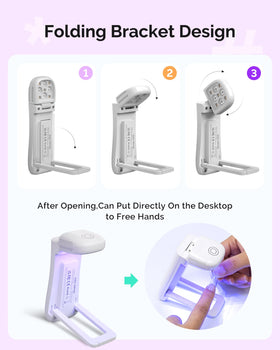 MelodySusie travel-friendly compact lamp fits in bag for on-the-go nails