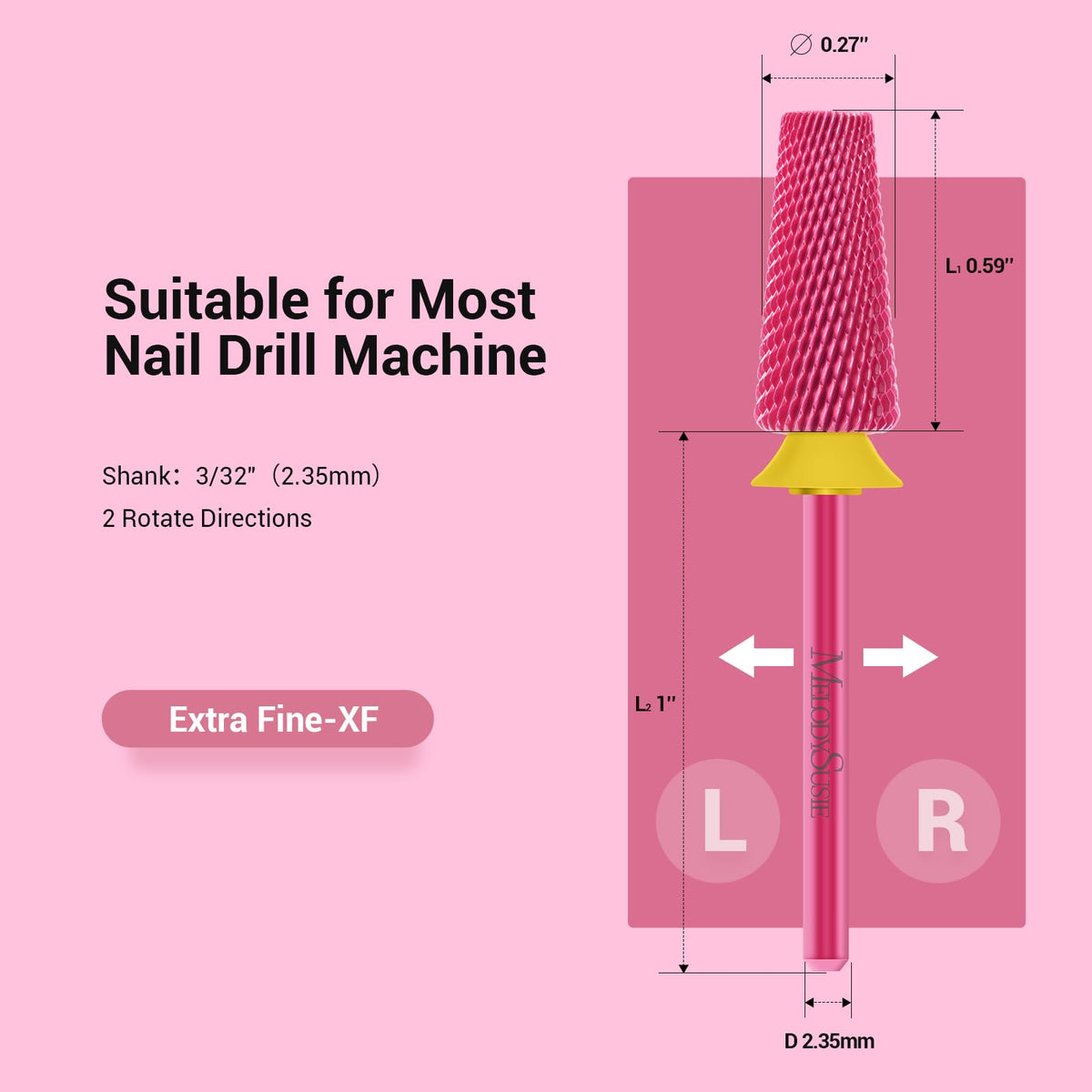 Five functions for cuticle cleaning, nail bed prep, shaping, smoothing, and debris removal