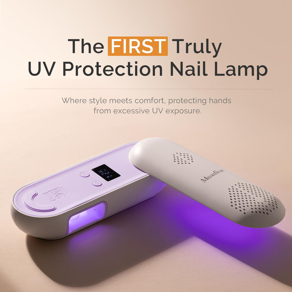 MelodySusie UV nail lamp protective design reduces unnecessary UV exposure during use.