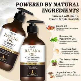 Melopuff Batana Oil Conditioner pump highlights detangling and moisture from mid-lengths