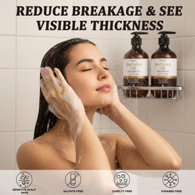 Melopuff Batana Oil Set box emphasizes a complete daily care routine