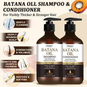 Melopuff Batana Oil Shampoo pour demonstrates even distribution for gentle cleansing