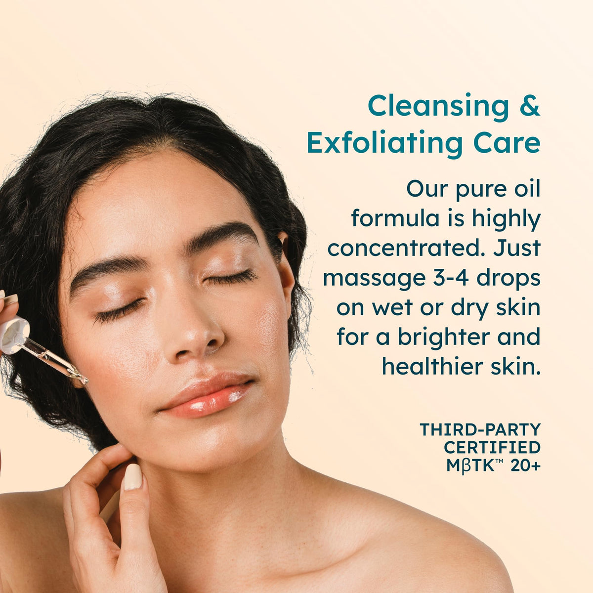 MELORA Manuka Face Oil on hand shows quick absorption and a dewy finish.