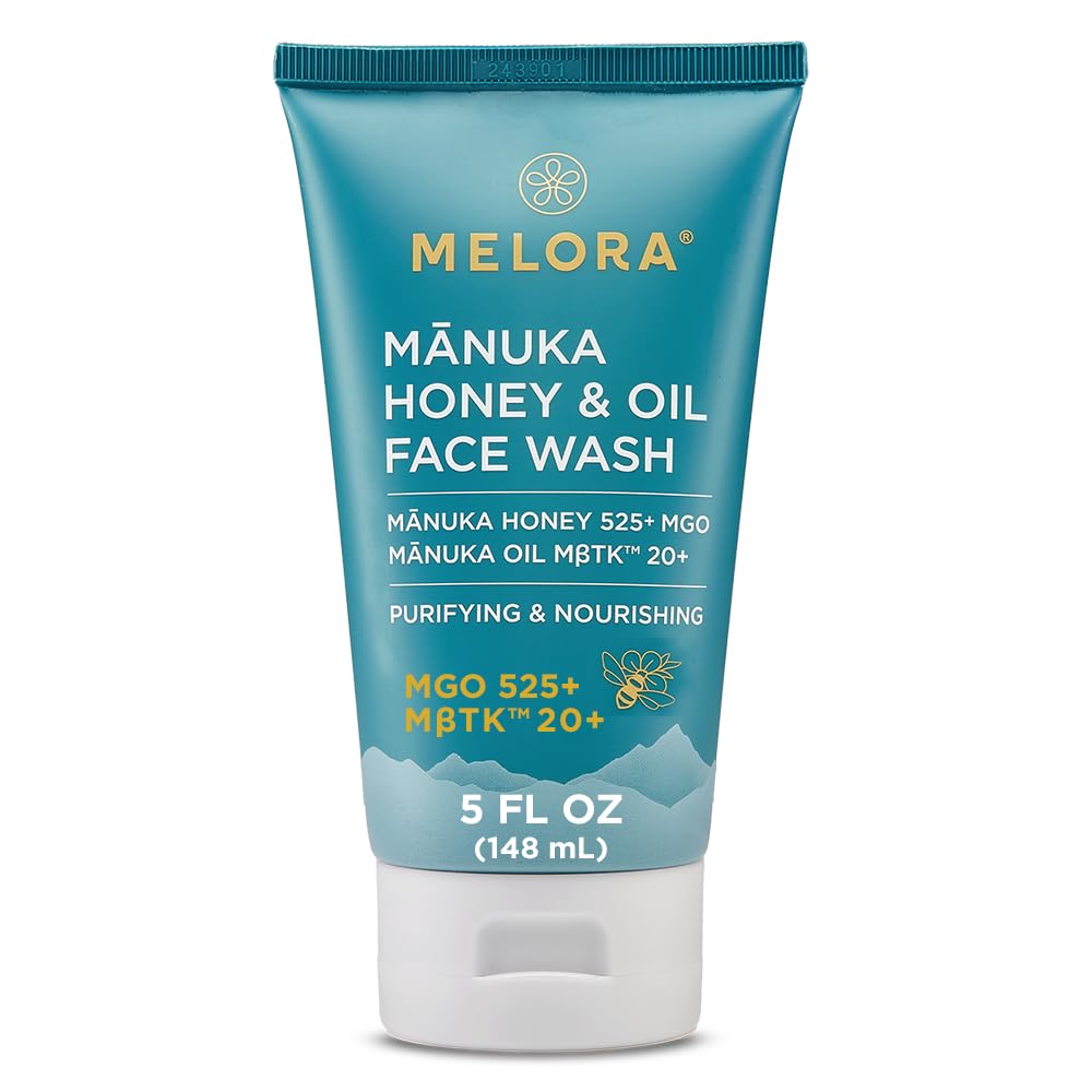 Melora Manuka Honey Face Wash bottle showing hydration for daily cleansing