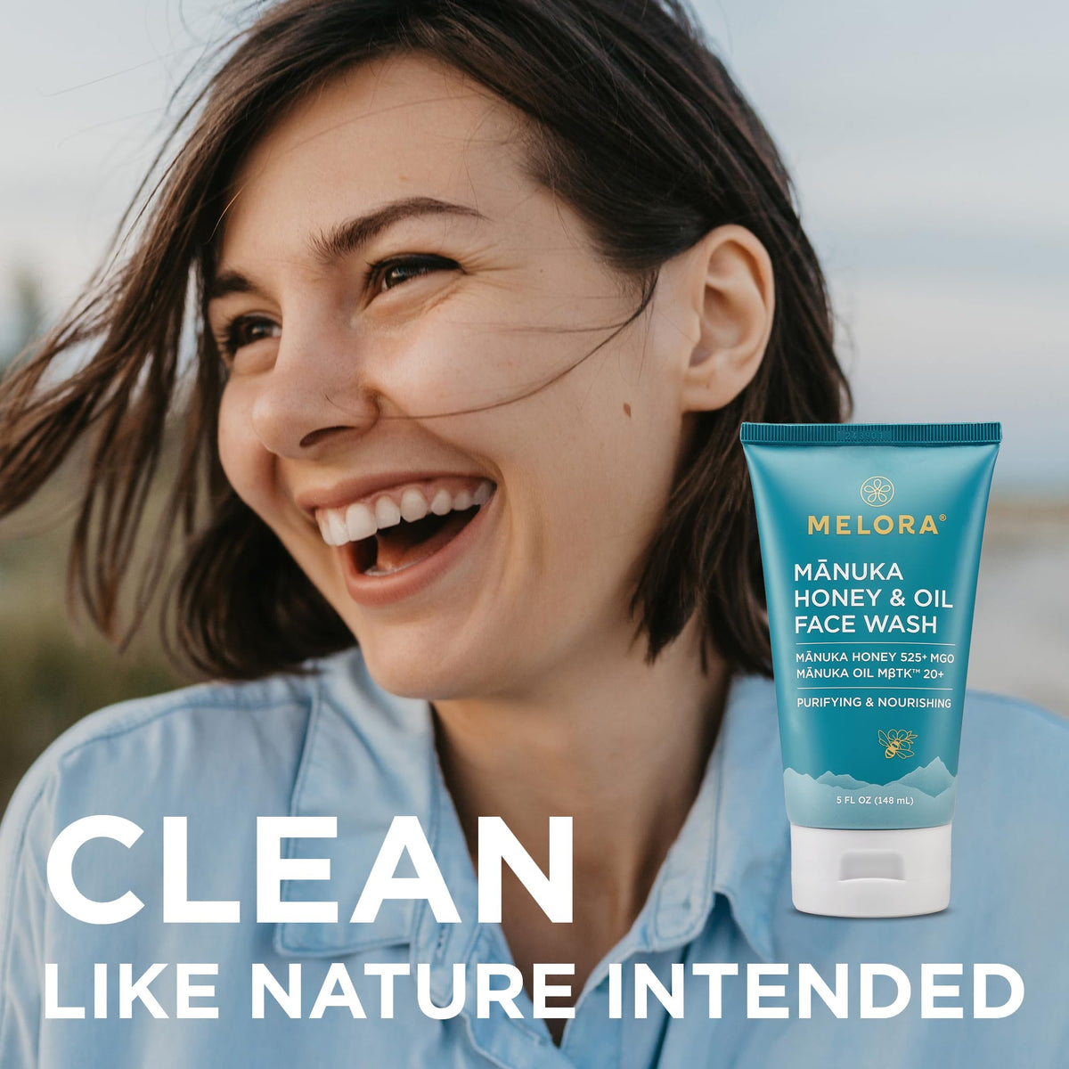 Melora Manuka Honey Face Wash hands-application demonstration