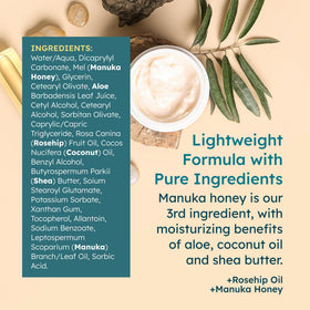 Melora Manuka oil-infused formula on a small glass vial.