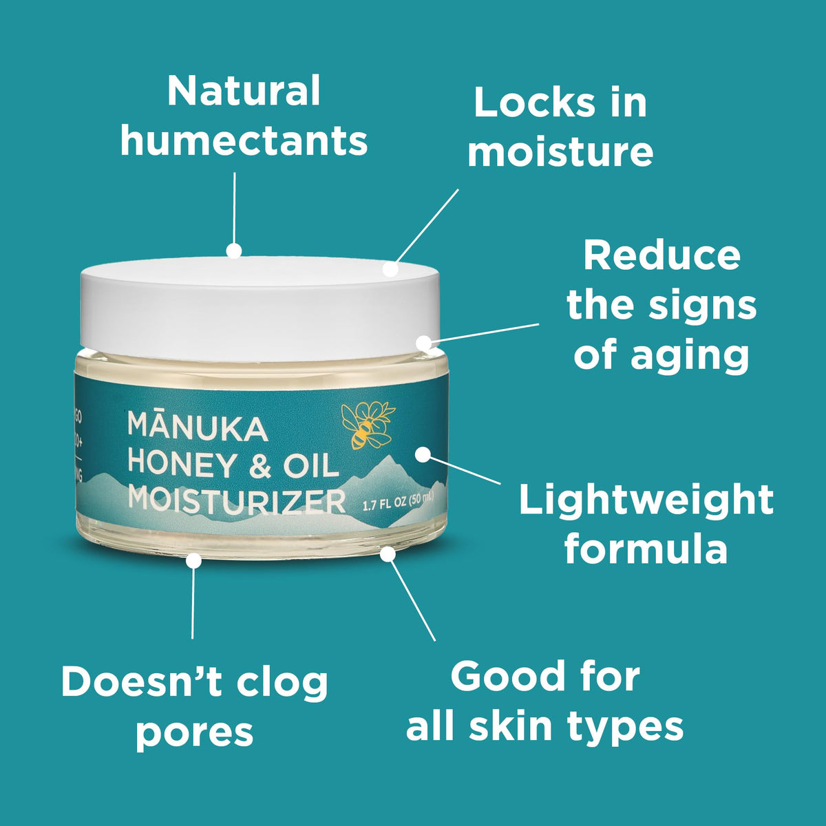 Melora Manuka oil droplets highlighting natural skincare nutrients.