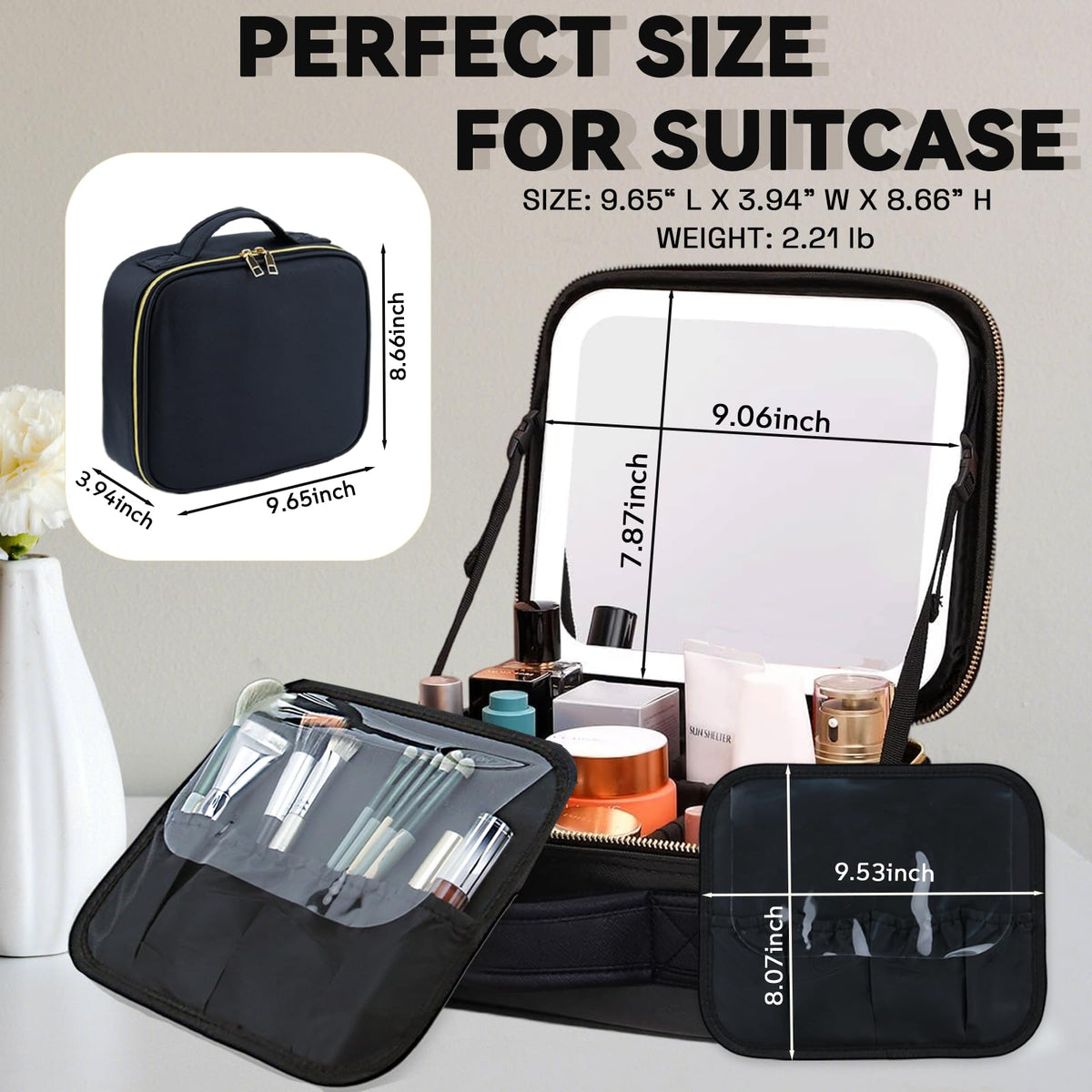 MELSYLODY travel makeup case ready for organized cosmetics on trips