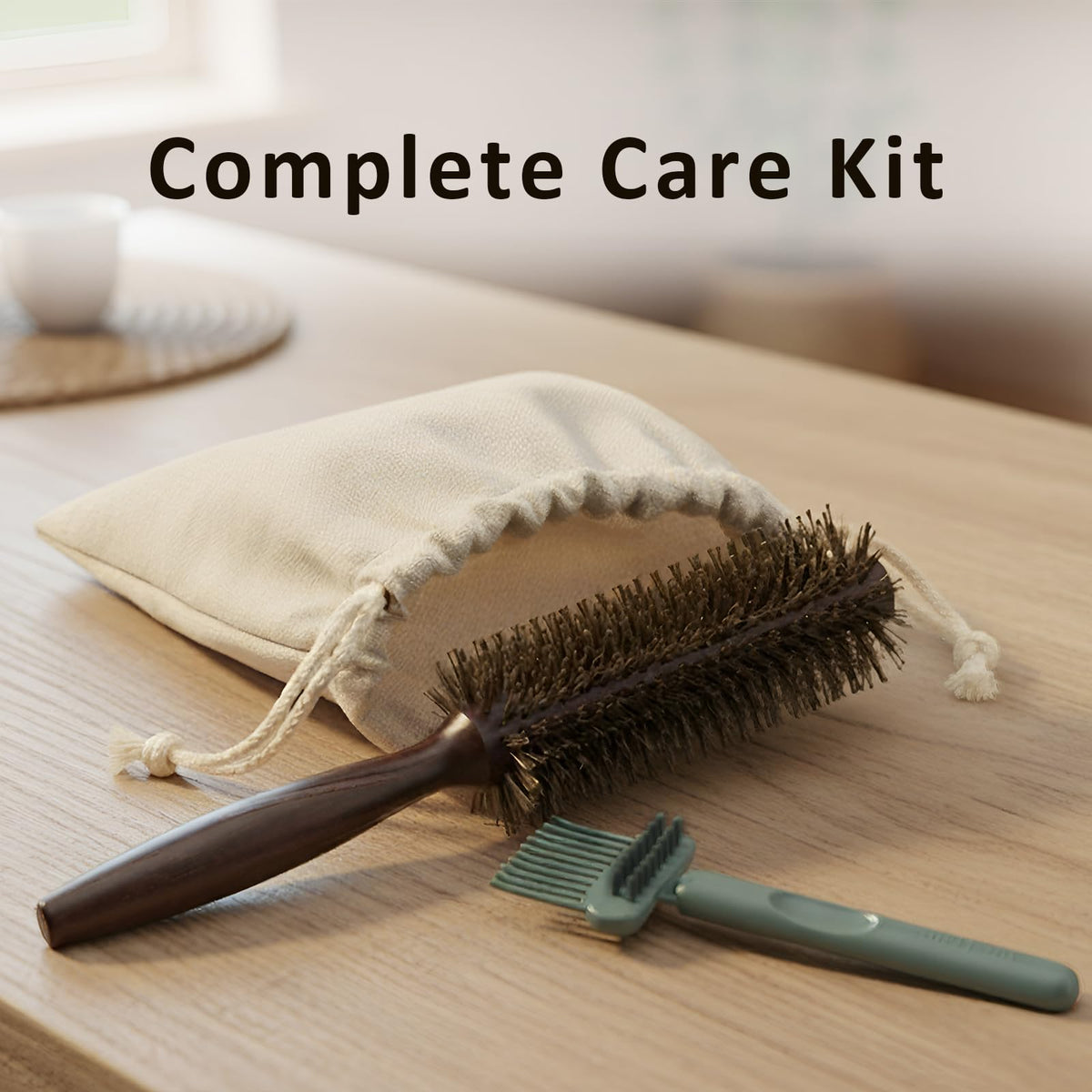 Melune cleaning tool included to keep bristles pristine between sessions.