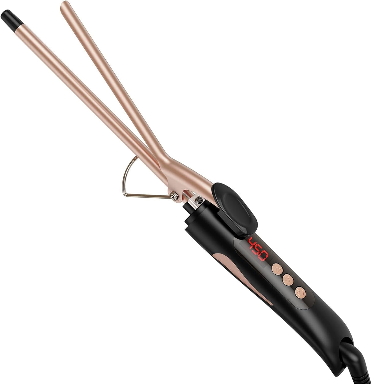 MELYDO half-inch curler with a short-hair close-up showing tight corkscrew curls