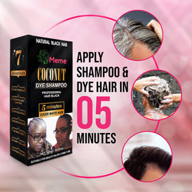 Meme ammonia-free color shampoo scene suggests safer, color-friendly dyeing.