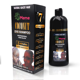 Meme Coconut Oil Infused Shampoo bottle highlights gentle, plant-based color care for color-treated hair.