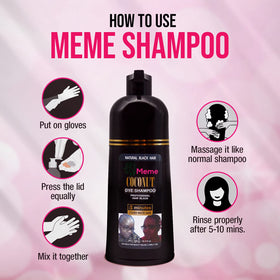 Meme Coconut Oil Shampoo foam demonstrates easy, non-sticky color application.