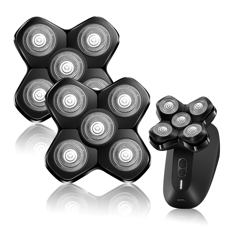 MEMIRY 5-blade magnetic replacement blades for a smooth, close shave on the head