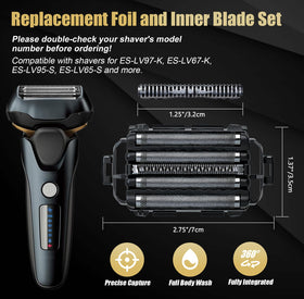 Easy snap-in installation for quick replacement of blades and foils.