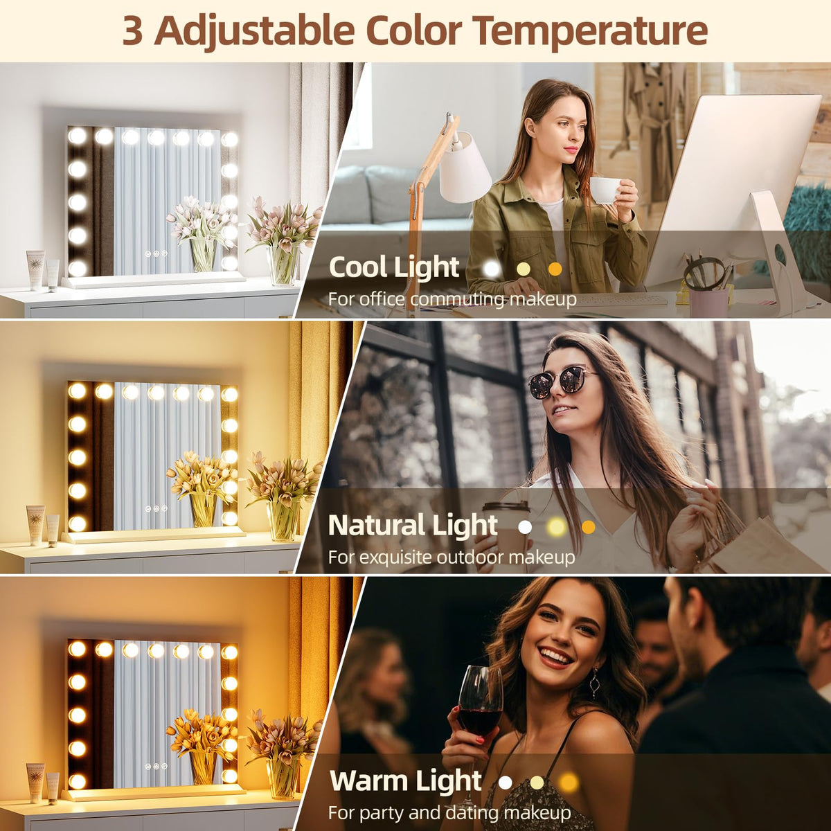 Memobarco mirror brightness control for precise grooming