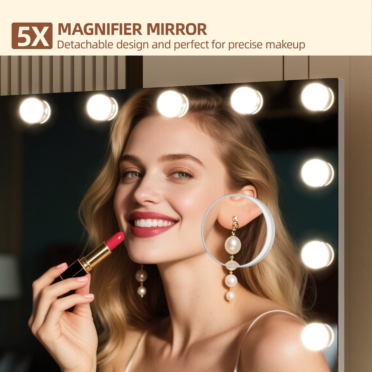 Three color temperatures on the Memobarco mirror for warm, natural, and cool lighting