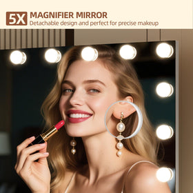 Three color temperatures on the Memobarco mirror for warm, natural, and cool lighting
