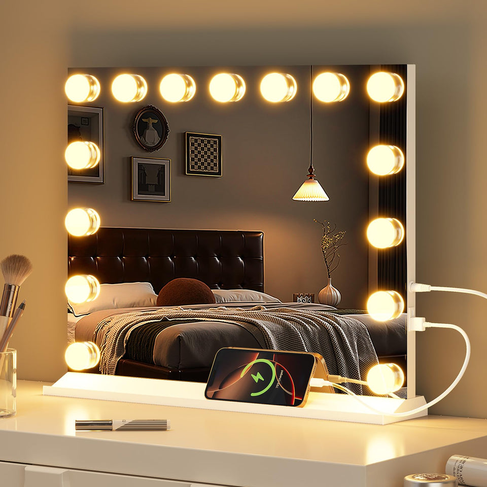 Memobarco vanity mirror with lights provides even illumination for makeup prep