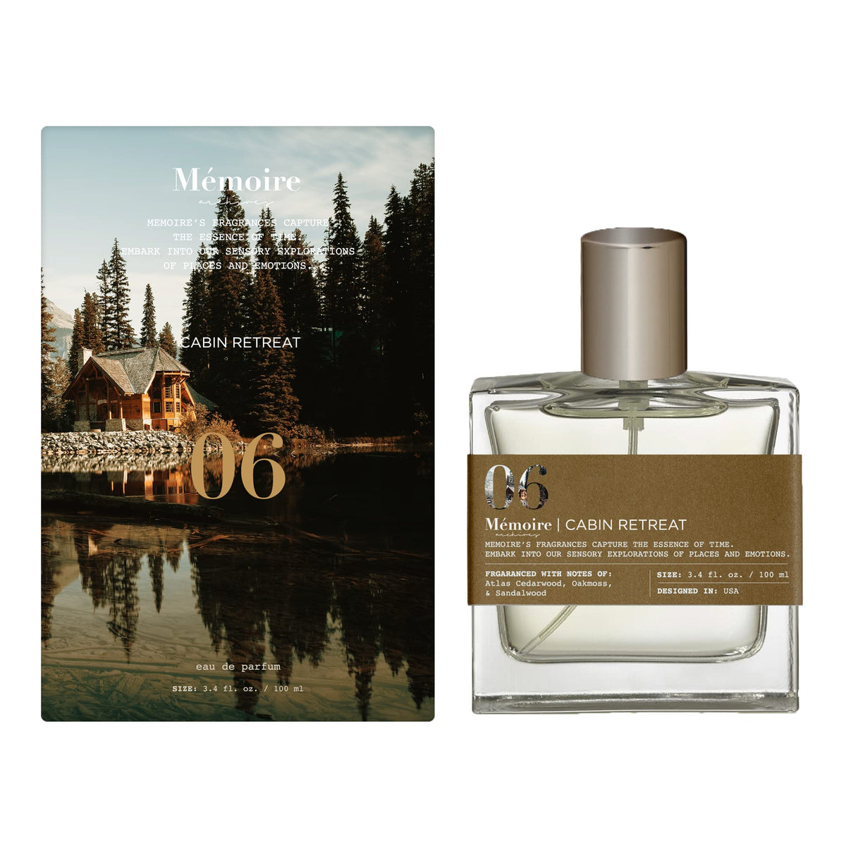 Memoire Archives Cabin Retreat bottle front view, perfect for cozy evening wear.