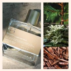 Memoire Archives Cabin Retreat packaging scene, evoking tranquil nights and warm ambiance.