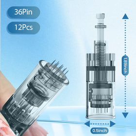 MEMTIM 12-pack cartridge 0.25mm for DIY microneedling sessions.