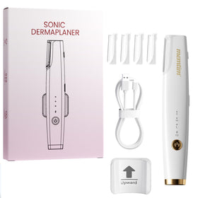 MEMTIM Dermaplane gold front view compact tool for at-home smoothing of fine facial hair