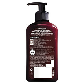 Applying MEN EXPERT Barber Club wash to beard, face and hair for a fresh cleanse.