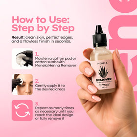 MENELA Remover helps maintain a defined eyebrow shape after henna.