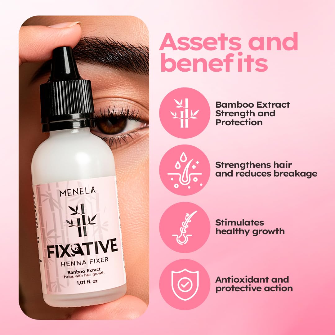 Menela henna mixer application-control view for steady brow dye application