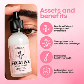 Menela henna mixer application-control view for steady brow dye application