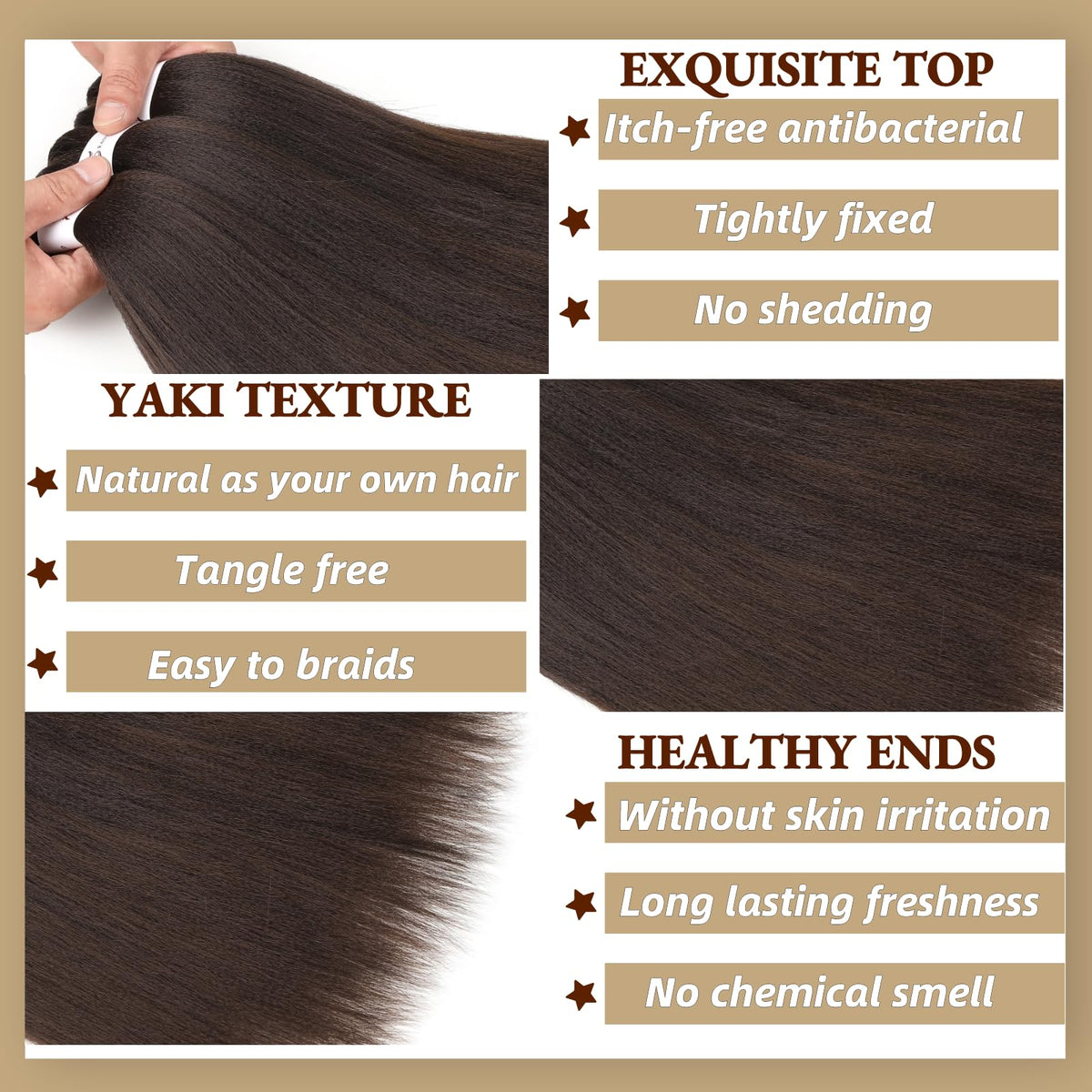 Menethe Hair itch-free anti-tangle fibers support smoother braiding sessions