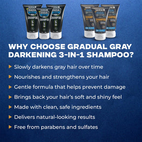 MENFIRST Gray Reducing Shampoo shades blend for a natural look.