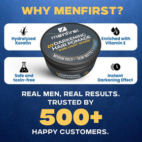 MENFIRST water-based pomade washes out easily with shampoo.