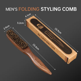 Mengate minimalist walnut brush and keychain comb set as travel companion.