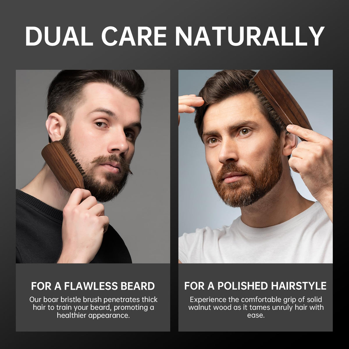 MenGate curved-handle beard brush for comfortable grip during sessions