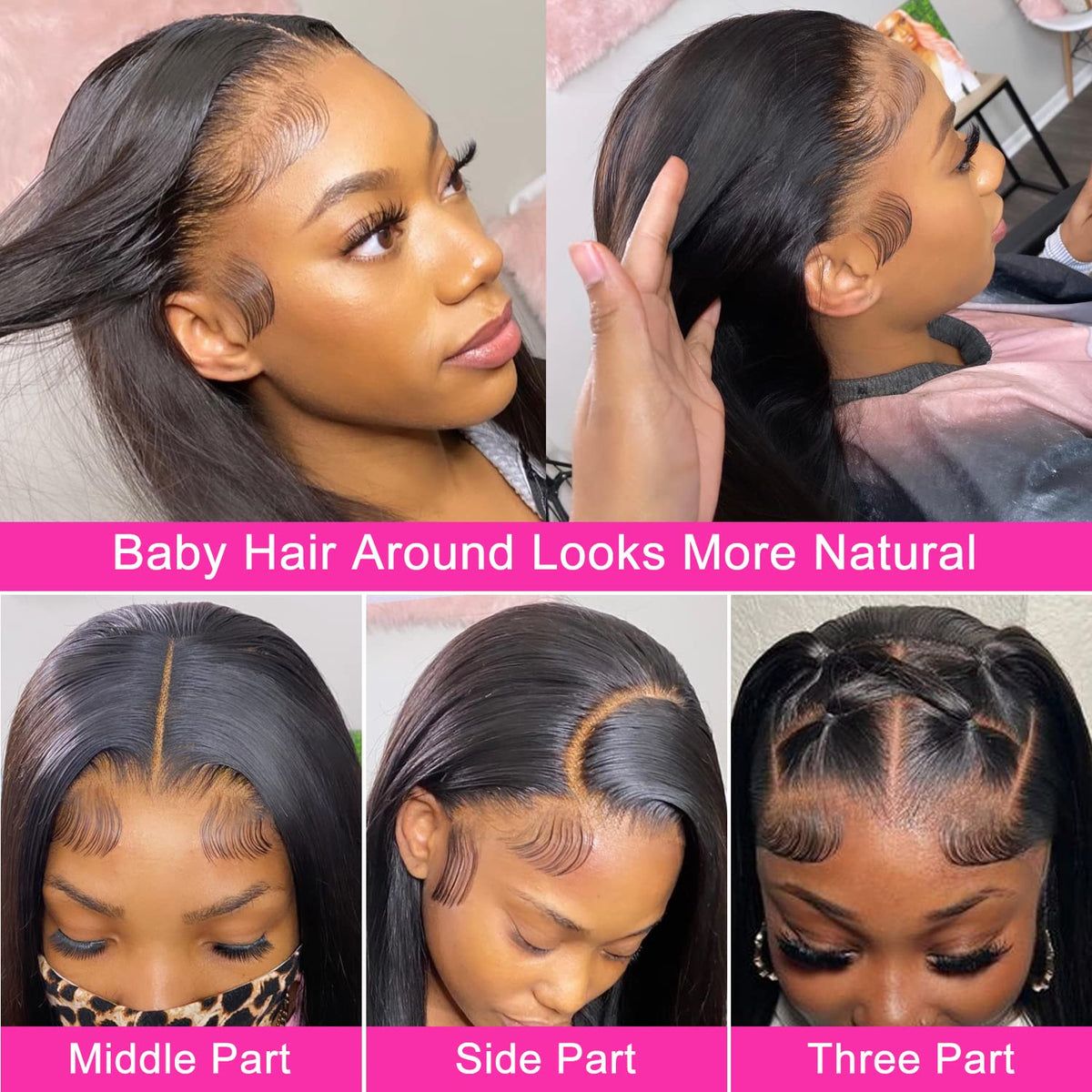 Mengkai glueless wig cap with adjustable straps for quick installation.