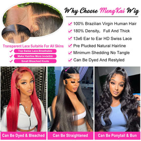 Mengkai pre-plucked baby hair wig highlighting soft natural hairline.