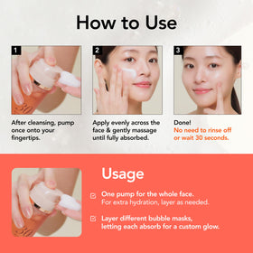 MENOKIN mid-application on cheek with foamy bubbles